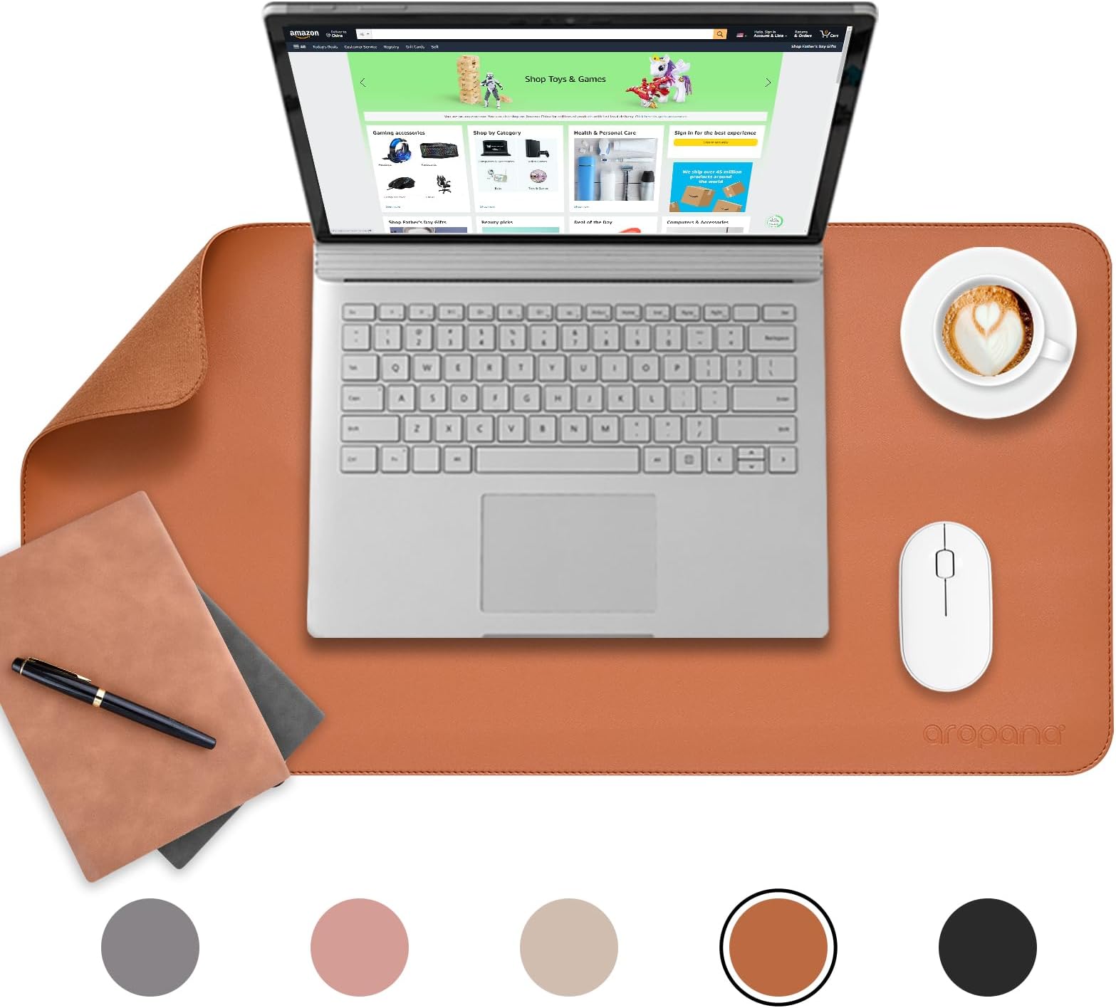 SB2 Trading Premium Leather Desk Pad, Extended Desk Mat Blotter, Vegan Leather Large Rectangle